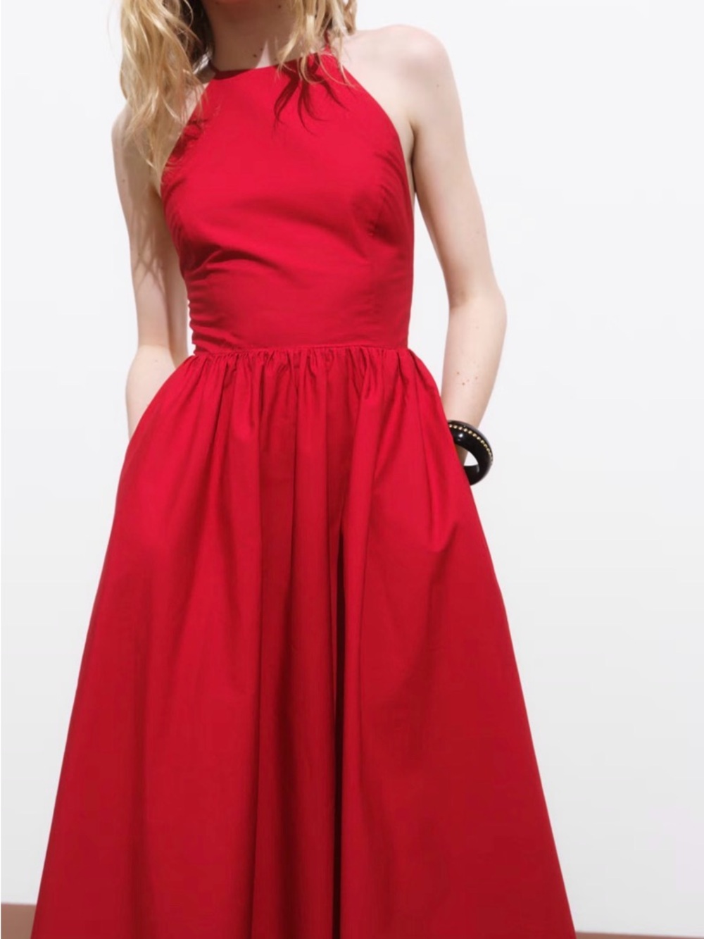 Mango Red Halter Ball Gown
